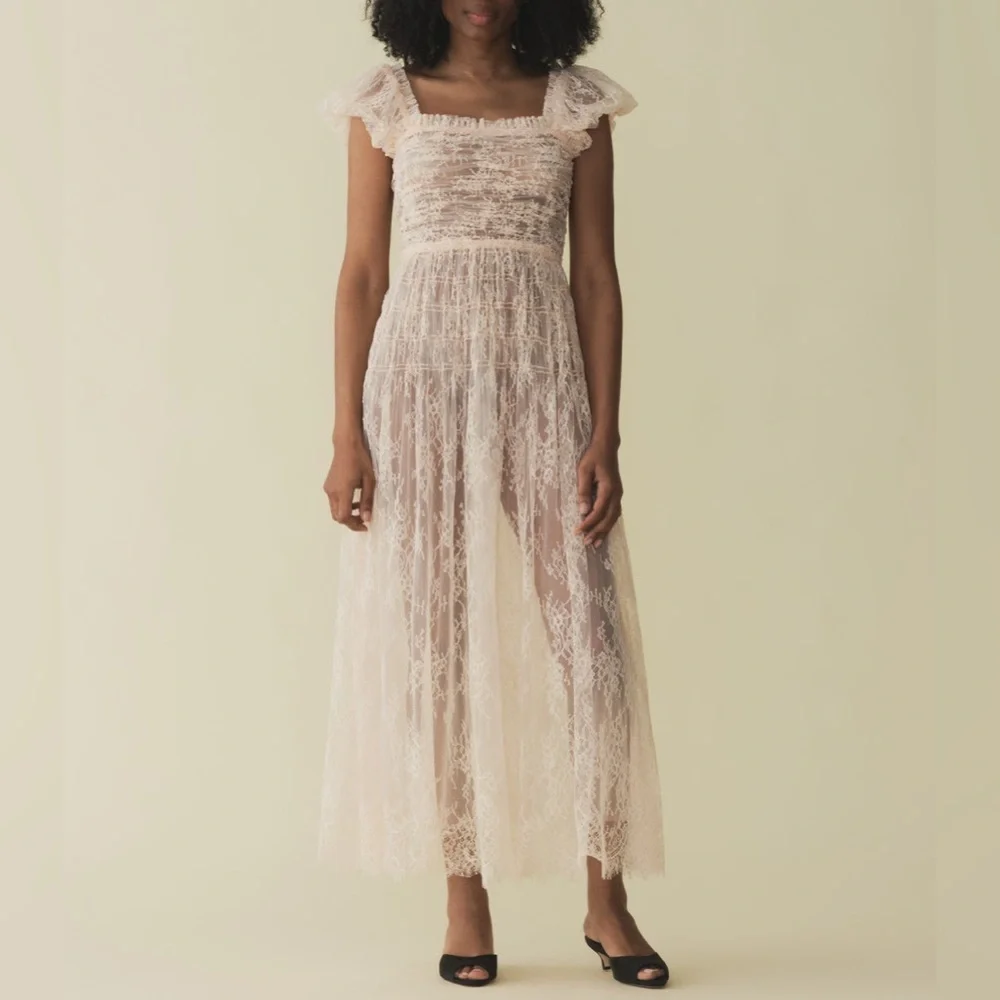 DOEN PAMELINA DRESS IN PETUNIA PINK LACE, size S, brand new, never worn. - Picture 2 of 15